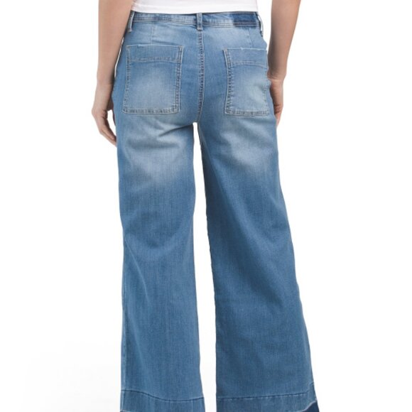 NEW 1822 DENIM Tamar Wide Leg Jeans With Released Cuffs Medium Wash women 261mn - Picture 2 of 6